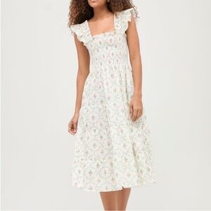 Hill House Ellie floral printed nap long midi dress in pastel trellis print